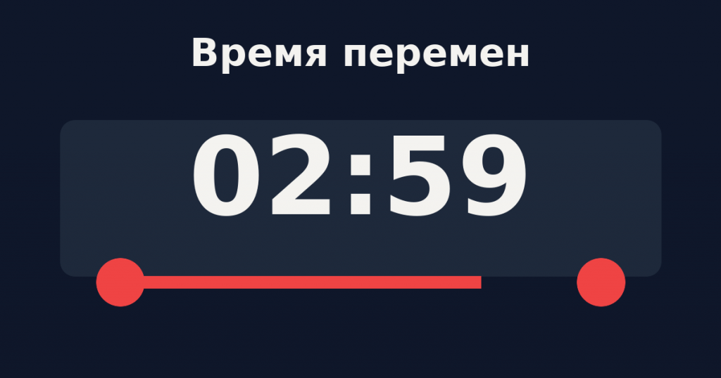 Электронный таймер 02:59 — момент, когда пора что-то менять